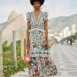 FARM Rio White Summer Garden Maxi Dress